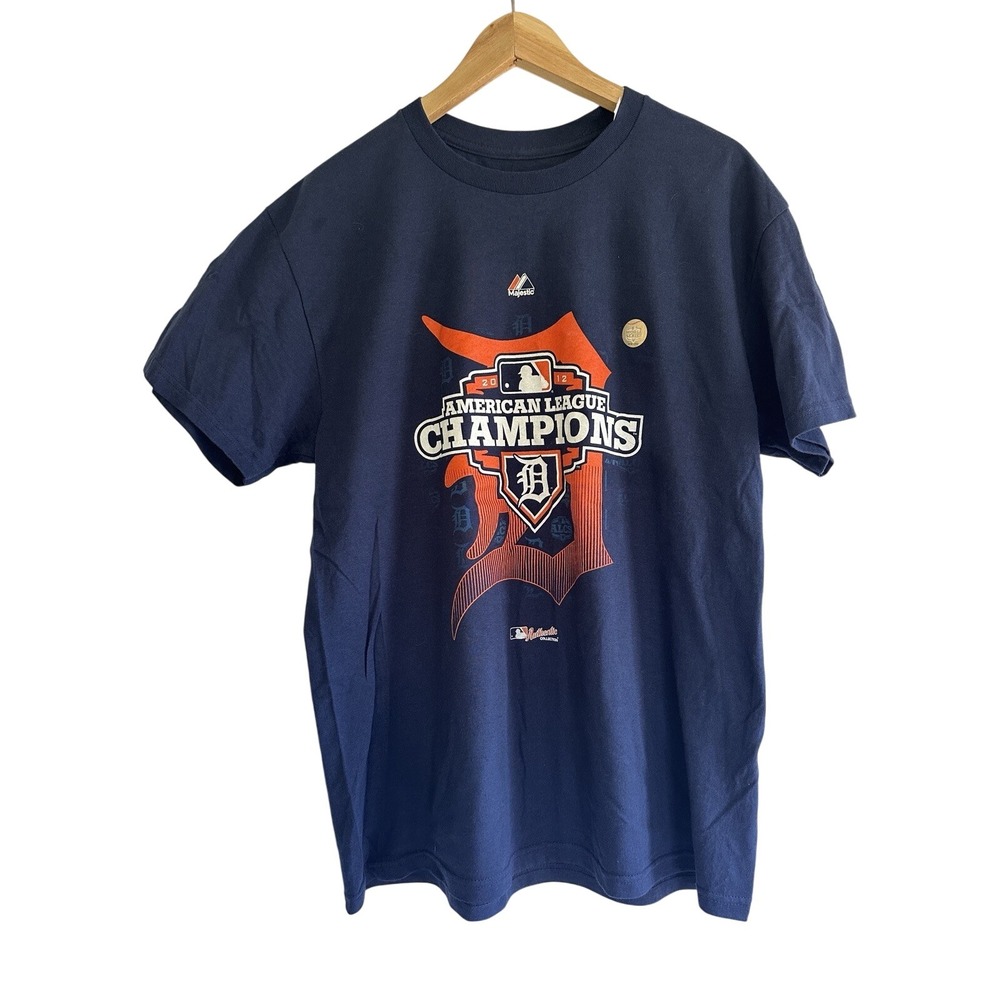 Detroit Tigers Majestic‎ 2012 American League Champions Adult L T Shirt Tee